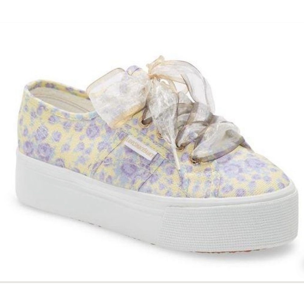 SUPERGA X LOVESHACKFANCY Women's Platform Sneaker Purple Rain Size 9.5 Like New